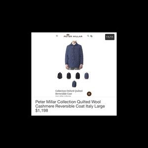 Peter Millar Cashmere and Wool Reversible Coat.